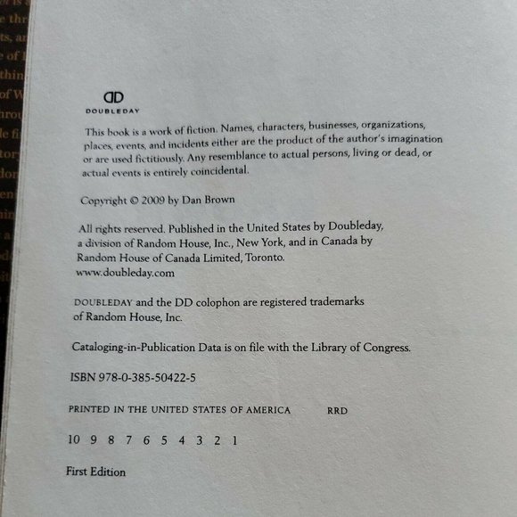 The Lost Symbol by Dan Brown 2009 HC DJ First Edition - Picture 8 of 10